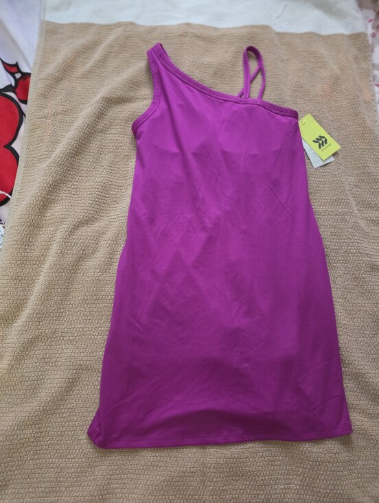 Other - Girl's One-Shoulder Pink Tank Dress
